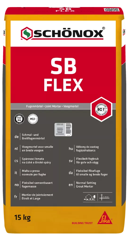 Schönox SB Flex - slibbare voegmortel - grijs - 15 kg