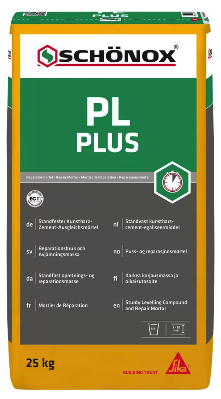 Schönox PL Plus - reparatie en egalisatiemortel - 25 kg