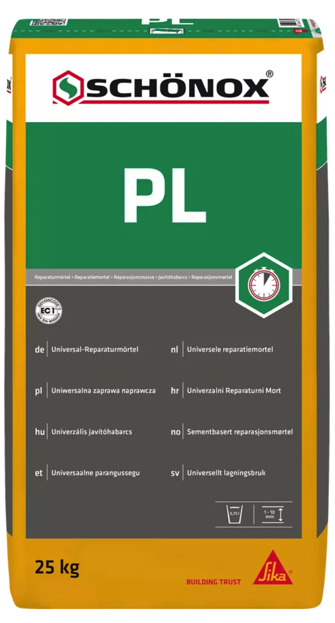 Schönox PL - reparatie en egalisatiemortel - 25 kg