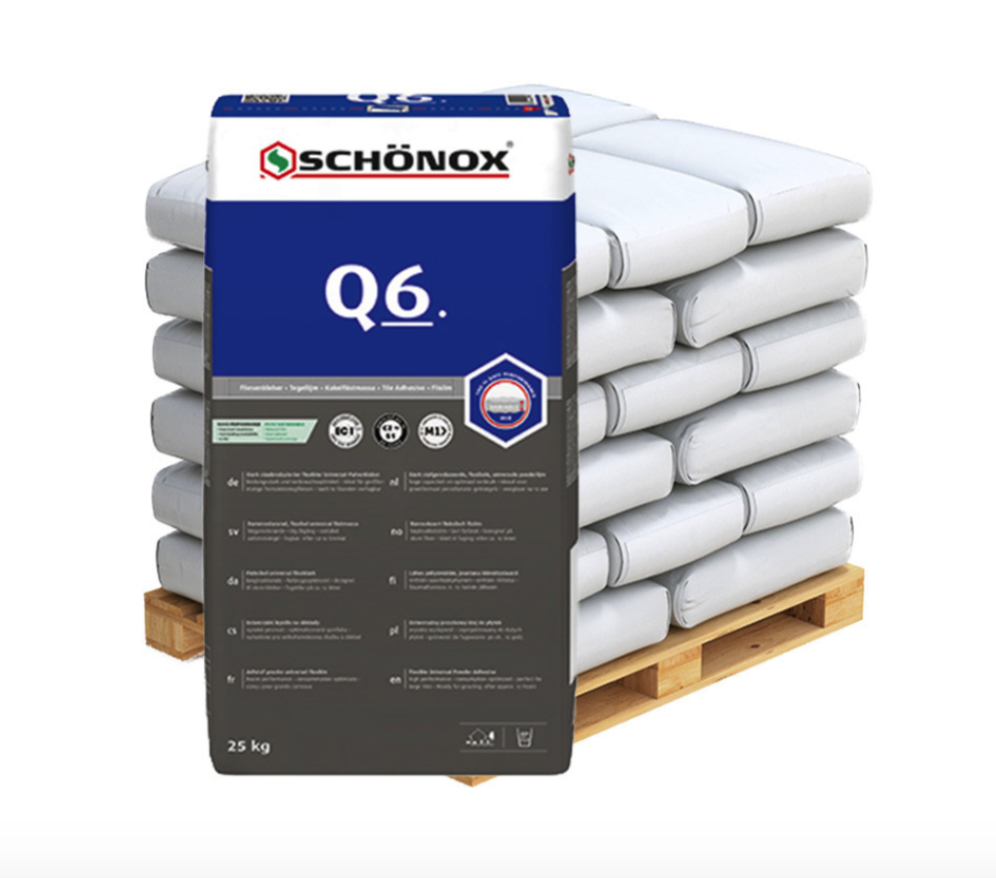Schönox Q6 - universele poederlijm - 25 kg - 42 zakken