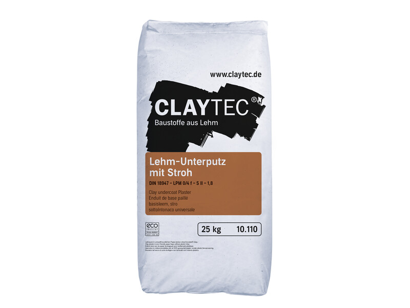 claytec-leem-10-110 Claytec Stuc - Basisleem Stro - 25 kg