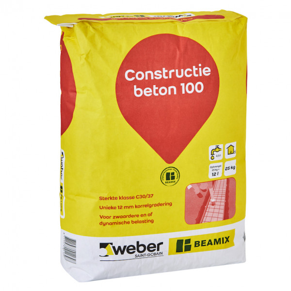Beamix 100 - constructiebeton - grijs - 25 kg