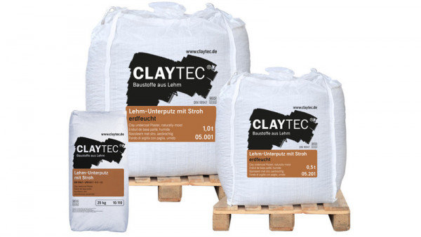 Claytec Stuc - Basisleem Stro - 1000kg